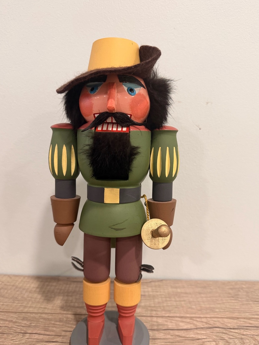 13" Green Spanish Musketeer Soldier Gdr Original Erzgebirge Expertic Nutcracker